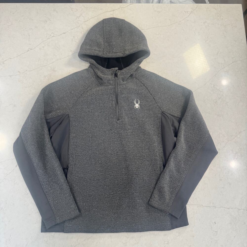 Spyder Boundless Quarter Zip Hoodie Men’s XL Grey Streetwear Cozy Gorpcore - Picture 2 of 16
